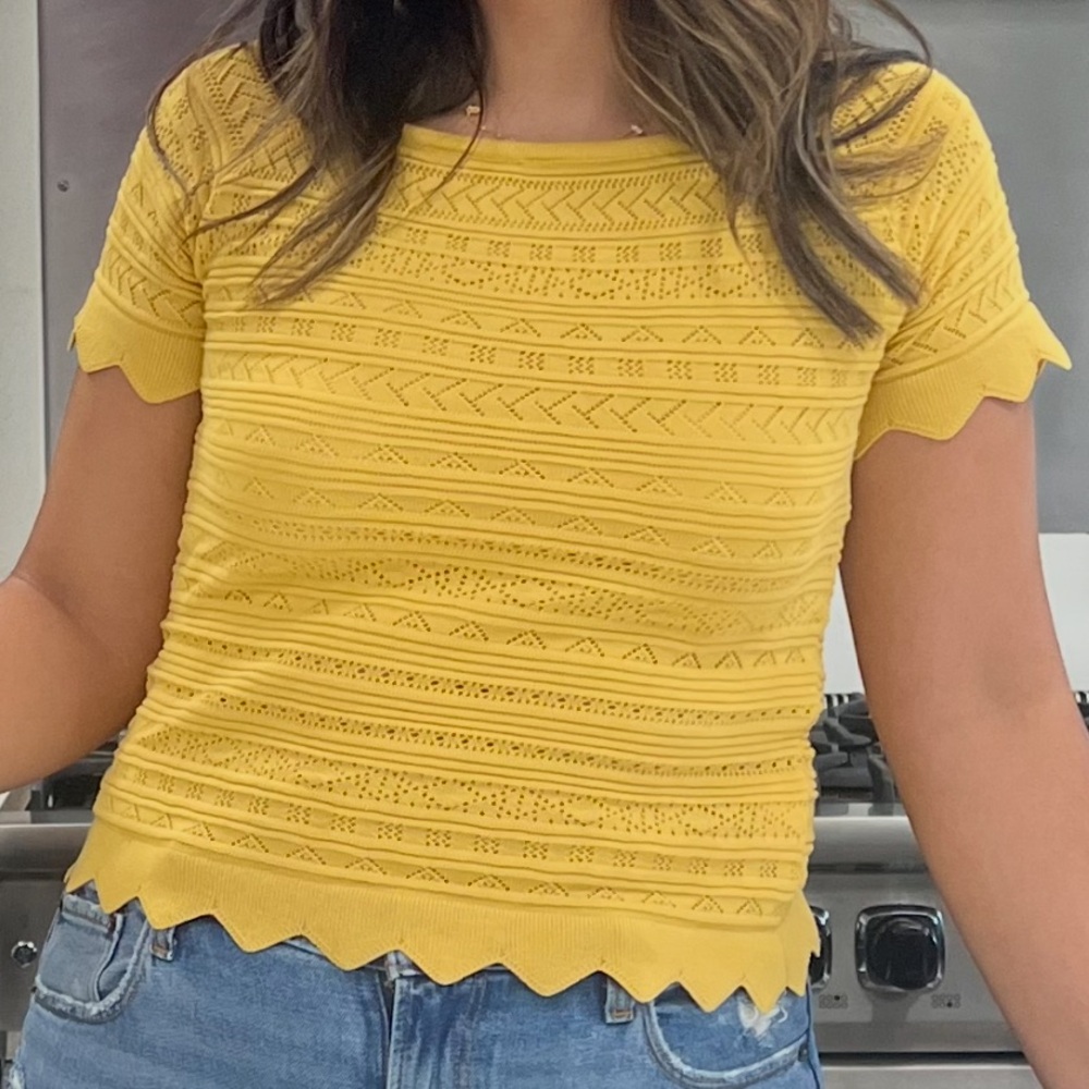Alya Yellow Crochet Blouse